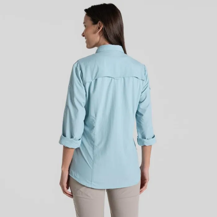 Womens Long Sleeve Craghoppers NosiLife Adventure Long Sleeved Shirt III Sky Blue Womens Long Sleeve Craghoppers NosiLife Adventure Long Sleeved Shirt III Sky Blue