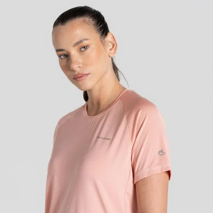 Womens Short Sleeve Craghoppers Ellie Short Sleeved TShirt Pink Peach Womens Short Sleeve Craghoppers Ellie Short Sleeved TShirt Pink Peach