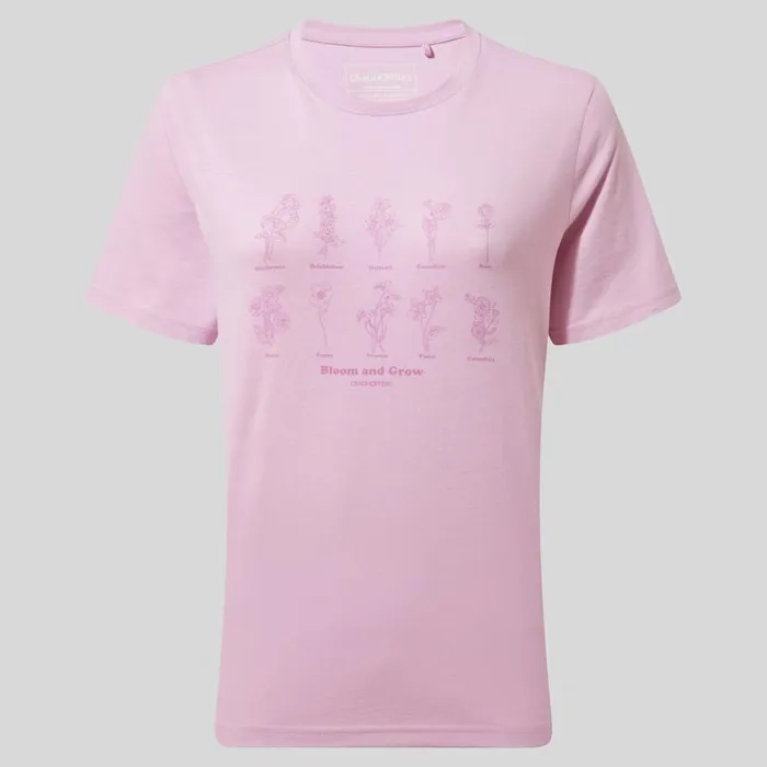 Womens Short Sleeve Craghoppers Malibo Short Sleeved TShirt Wisteria Bloom