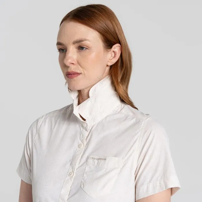 Womens Short Sleeve Craghoppers NosiLife Vanna Short Sleeved Shirt Seasalt Print Womens Short Sleeve Craghoppers NosiLife Vanna Short Sleeved Shirt Seasalt Print