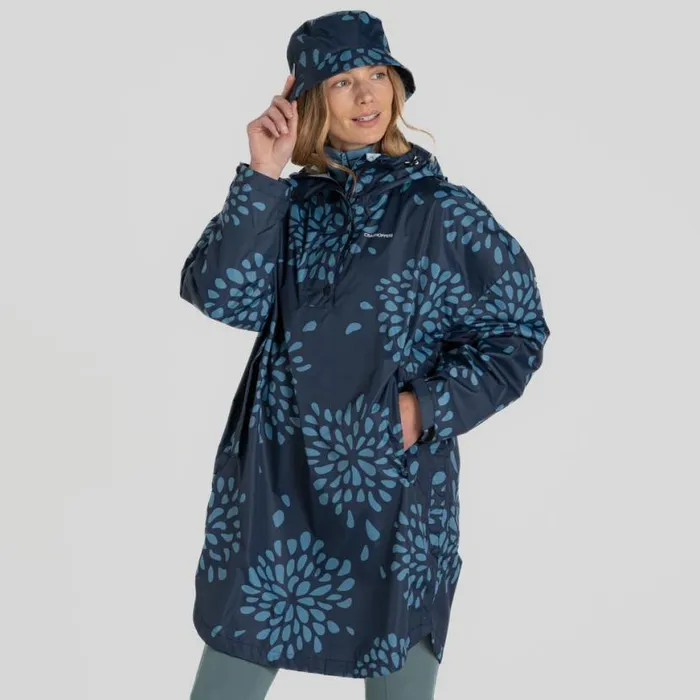 Womens Waterproof Jackets Craghoppers National Trust Globeflower Packable Waterproof Overhead Jacket Blue Navy Print Womens Waterproof Jackets Craghoppers National Trust Globeflower Packable Waterproof Overhead Jacket Blue Navy Print