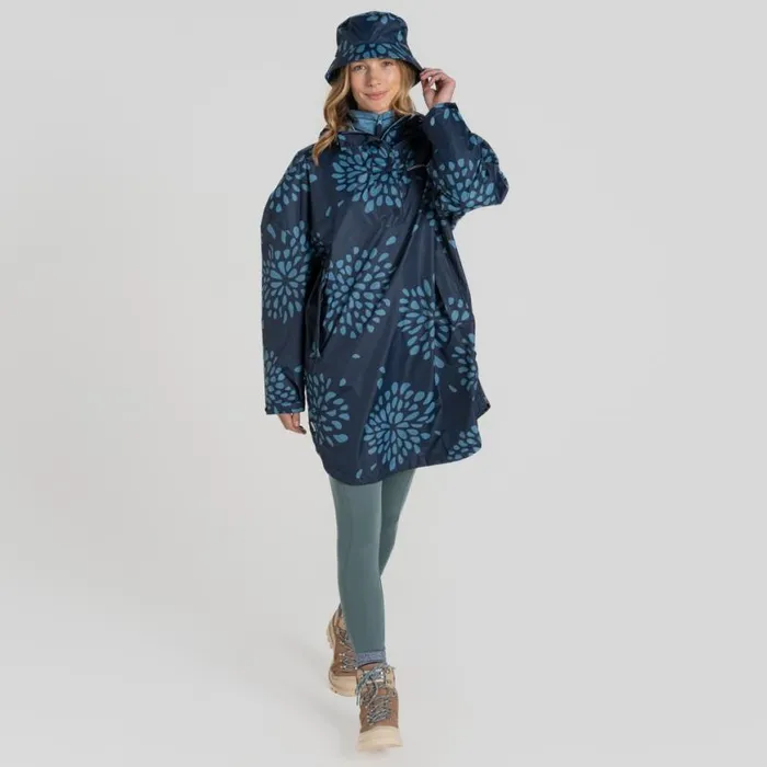 Womens Waterproof Jackets Craghoppers National Trust Globeflower Packable Waterproof Overhead Jacket Blue Navy Print Womens Waterproof Jackets Craghoppers National Trust Globeflower Packable Waterproof Overhead Jacket Blue Navy Print