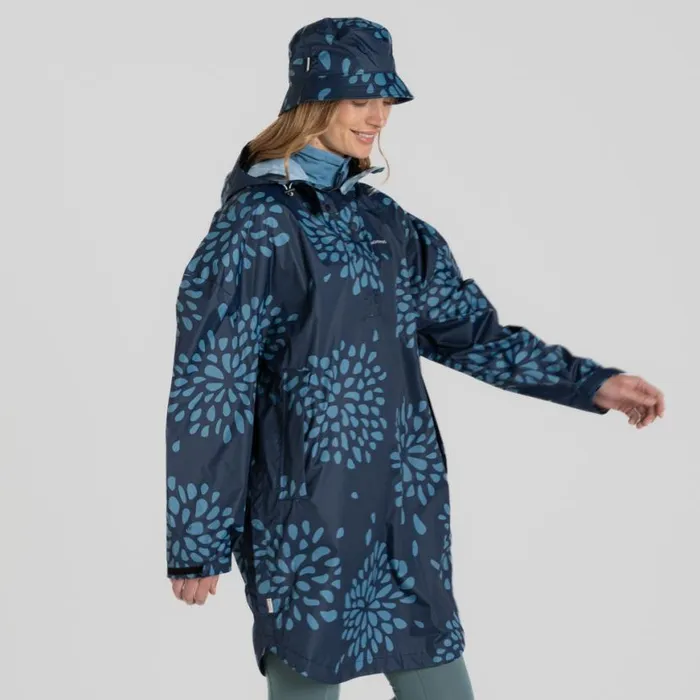 Womens Waterproof Jackets Craghoppers National Trust Globeflower Packable Waterproof Overhead Jacket Blue Navy Print Womens Waterproof Jackets Craghoppers National Trust Globeflower Packable Waterproof Overhead Jacket Blue Navy Print