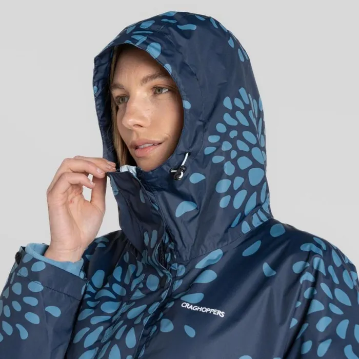 Womens Waterproof Jackets Craghoppers National Trust Globeflower Packable Waterproof Overhead Jacket Blue Navy Print Womens Waterproof Jackets Craghoppers National Trust Globeflower Packable Waterproof Overhead Jacket Blue Navy Print