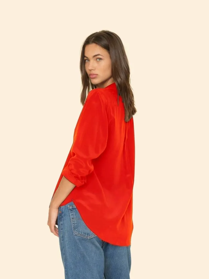 Xirena Flame Scarlet Beau Silk Shirt Women Shirts