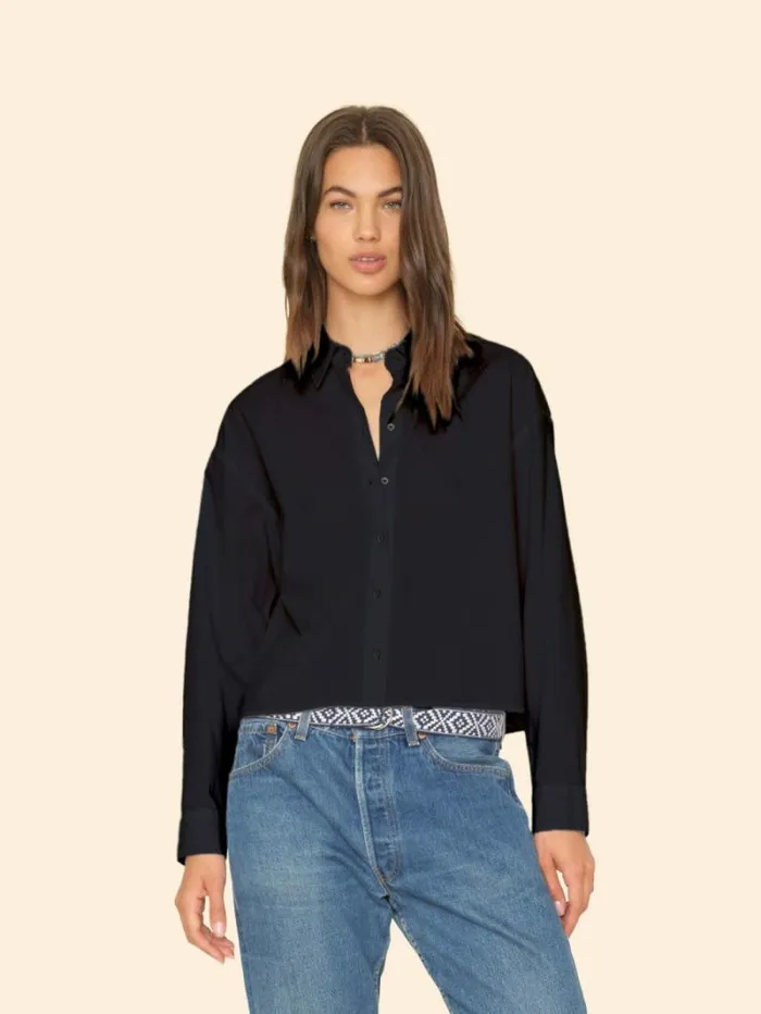 Xirena Jet Black Dawson Crisp Shirt Women Shirts