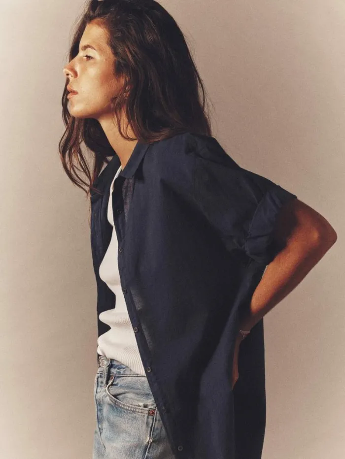 Xirena Navy Channing Shirt Women Shirts