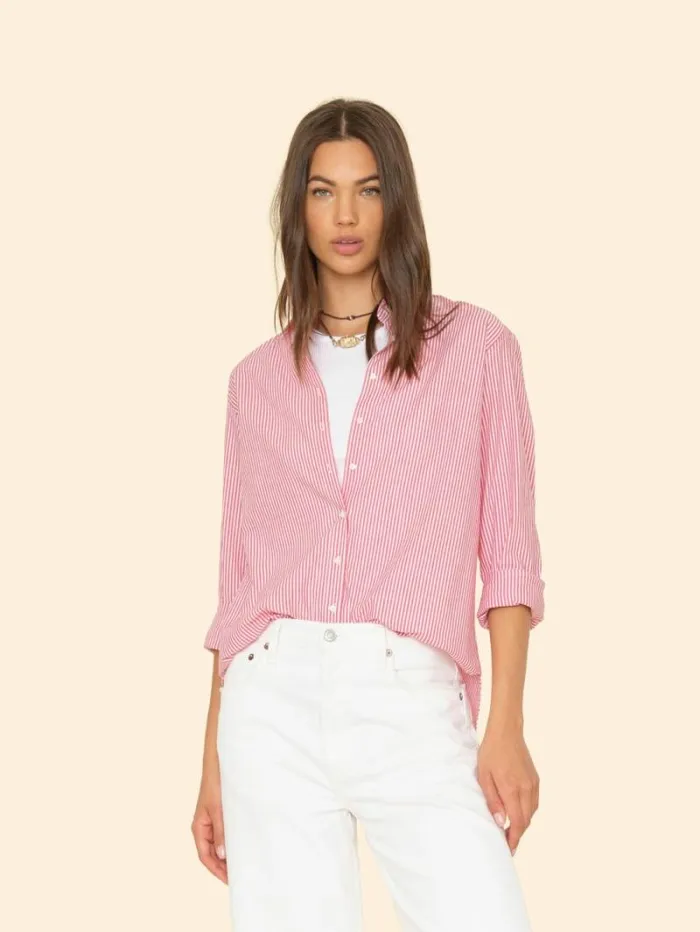 Xirena Red White Beau Shirt Women Shirts