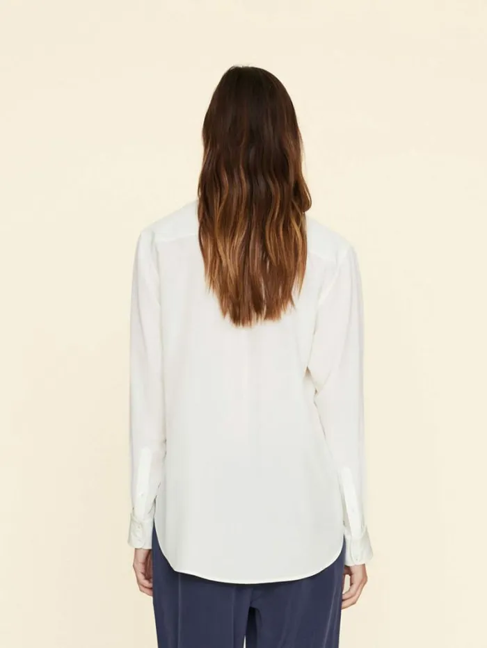 Xirena White Agate Beau Silk Shirt Women Shirts