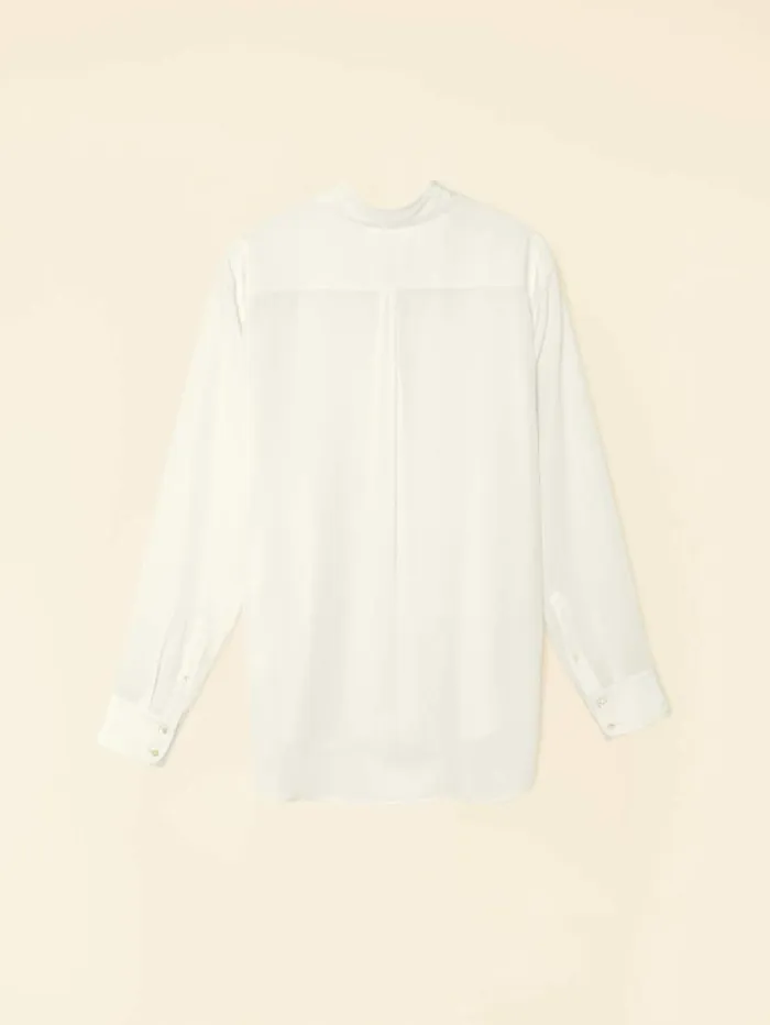 Xirena White Agate Beau Silk Shirt Women Shirts