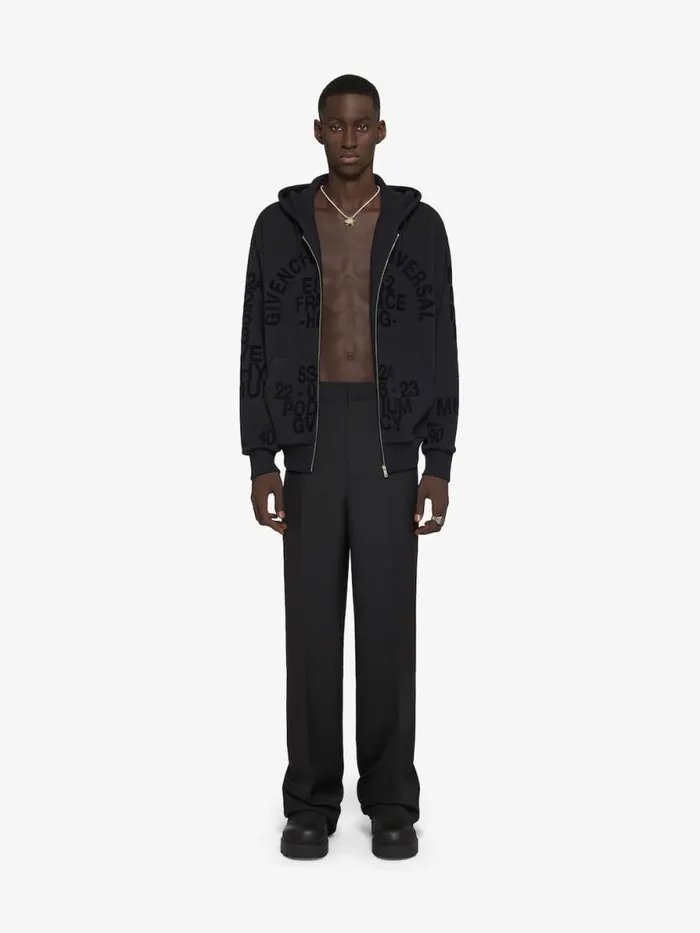 Zipped Hoodie In Fleece Black Men Givenchy Sweatshirts and Hoodies