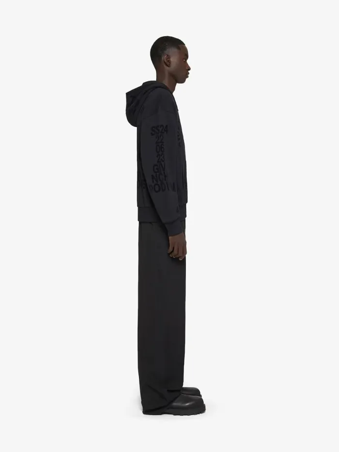 Zipped Hoodie In Fleece Black Men Givenchy Sweatshirts and Hoodies