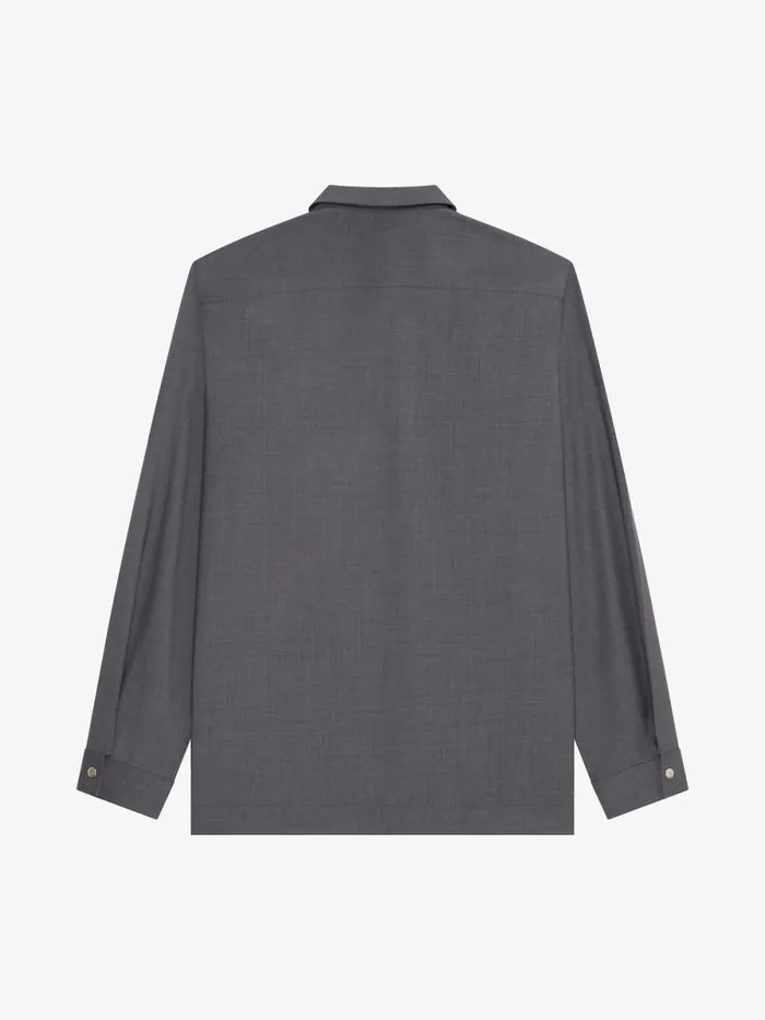 Zipped Shirt In Wool Medium Grey Men Givenchy Shirts