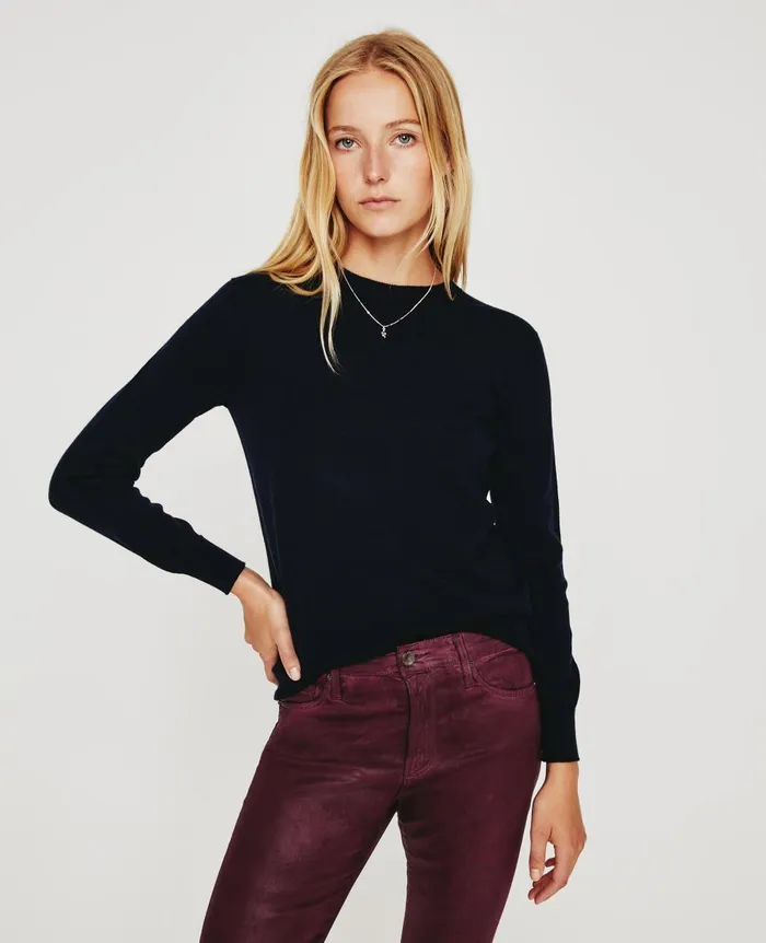 Zuri Crew Deep Navy Women AG Jeans Tops and Shirts