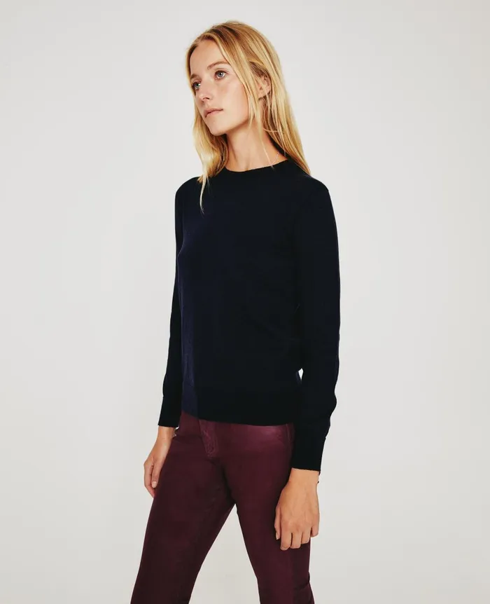 Zuri Crew Deep Navy Women AG Jeans Tops and Shirts Zuri Crew Deep Navy Women AG Jeans Tops and Shirts